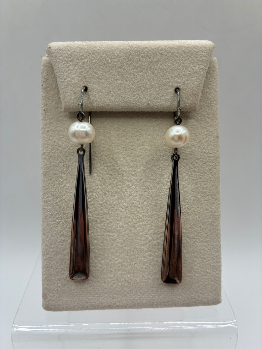 Robert Lee Morris RLM Sterling Silver 925 Freshwater Pearl Dangle Drop Earrings